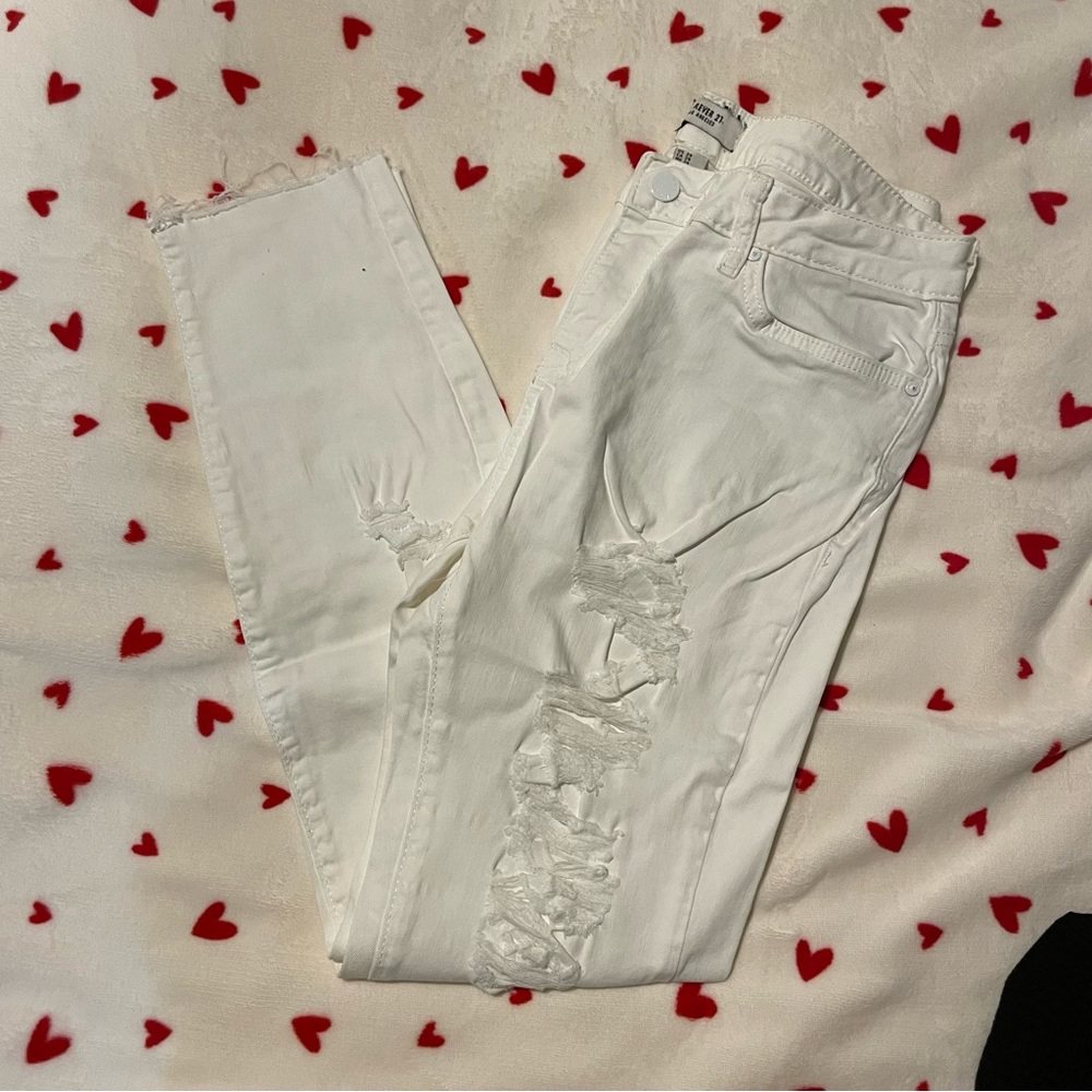 White Ripped Skinny Jeans